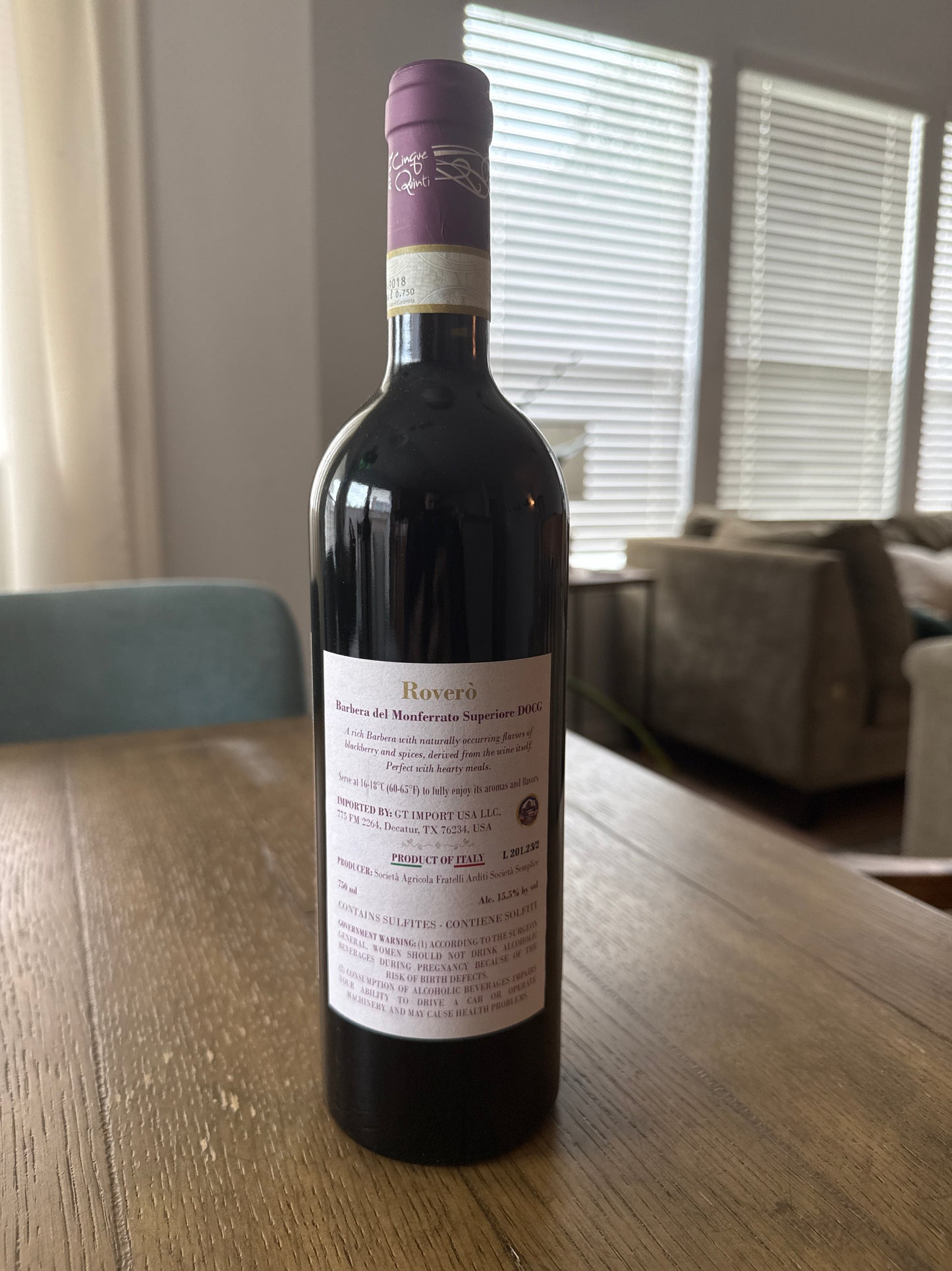 Roverò - Barbera del Monferrato Superiore DOC 2021